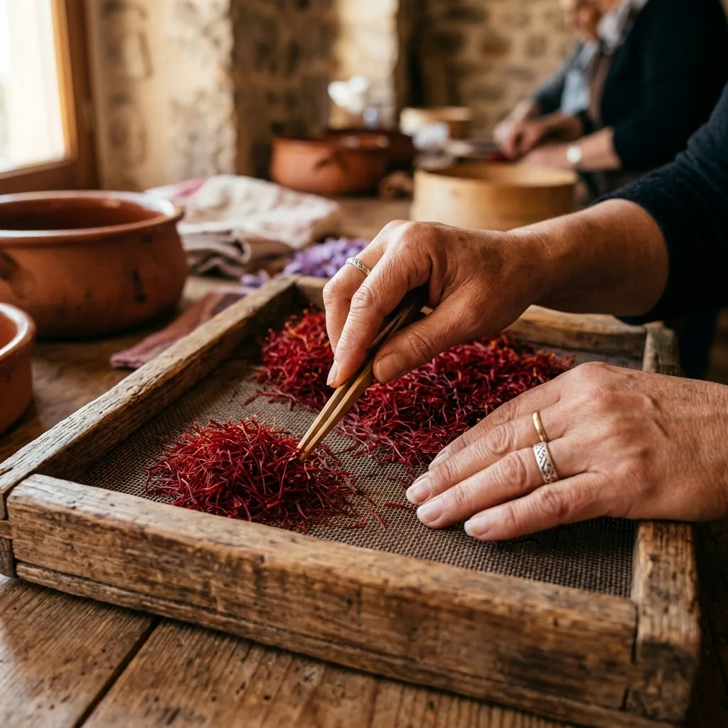 Plucking Saffron Flowers in Pampore Fields